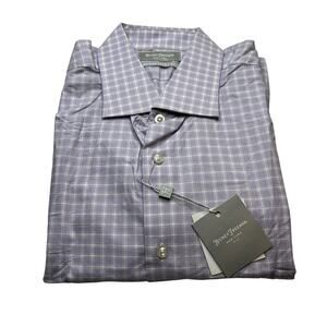 11-21 HICKEY FREEMAN Men's Top Colalred Button Down Purple Size 17 1/2 (XL)